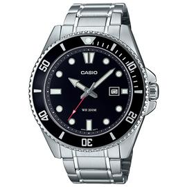 Casio Stainless Steel Black Dial Silver Strap Watch