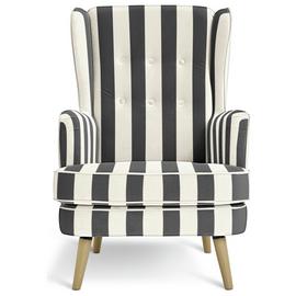 Habitat Callie Fabric Wingback Chair - Black & White