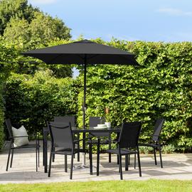 Argos Home 6 Seater Metal Patio Set - Black