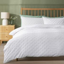 Argos Home Embossed Texture White Bedding Set