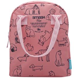 Smash Cat Dog Coral Lunch Bag