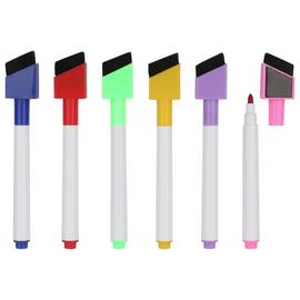 Home Pack of 6 Magnetic Dry Wipe Pens - Multicoloured