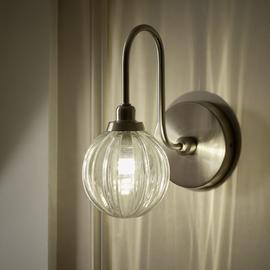 Habitat Anais Nickel Metal Bathroom Wall Light - Chrome