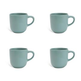 Habitat Matte Glaze Set of 4 Stoneware Mugs - Duck Egg