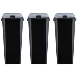 Argos Home Trio of Recycling Bins - Black