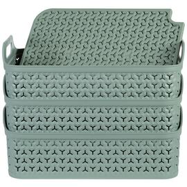 Strata Urban 3 x 12L Shallow Plastic Storage Baskets & Lid