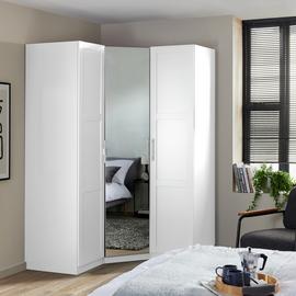 Habitat Munich Panelled Corner 3 Door Mirror Wardrobe