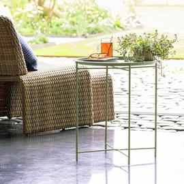 Habitat Pula Folding Metal Garden Side Table - Green