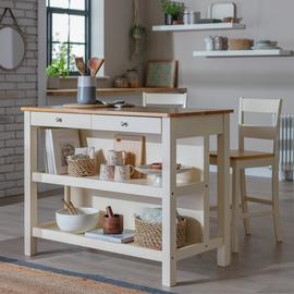 Argos Home Chicago Solid Wood 2 Seater Bar Island - Cream
