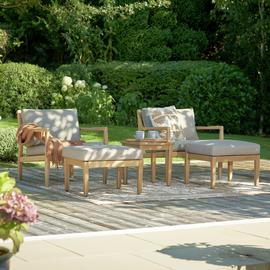 Pacific Malta 2 Seater Wooden Garden Bistro Set with Stools