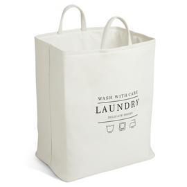 Argos Home 75 Litre Cotton Collapsible Laundry Bag - Cream