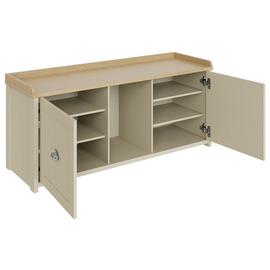 GFW Lancaster 2 Door Shoe Storage Bench - Cream