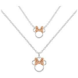 Disney Minnie Mouse Two Tone Mother & Daughter Necklace Set