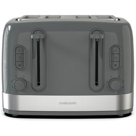 Cookworks Illuminated 4 Slice Toaster - Stone Grey