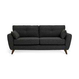 Habitat Iris Fabric 3 Seater Sofa - Charcoal