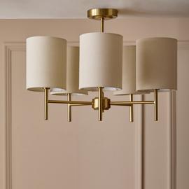 Argos Home Candelabra Steel 5 Light Ceiling Light - Brass