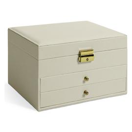 Argos Home Faux Leather Lockable Two Drawer Jewellery Box