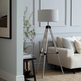 Argos Home Lyle Wooden Tripod Floor Lamp