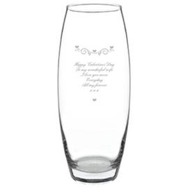Personalised Message Hearts And Swirls Bullet Vase