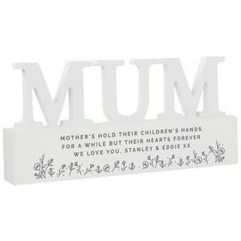 Personalised Message Floral Wooden MUM Ornament