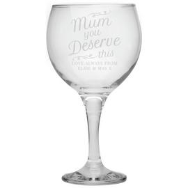 Personalised Message Mum Gin Glass