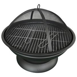 Home Steel Firepit With Pedestal Stand And Poker