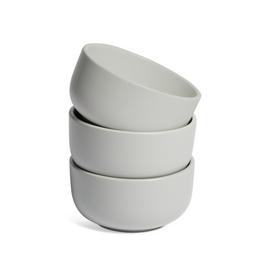 Habitat Matte Glaze 3 Piece Stoneware Nibble Bowls - Grey