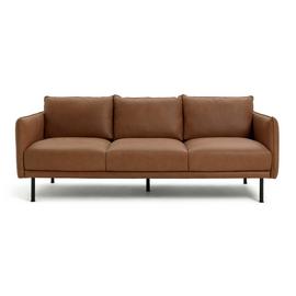 Habitat Moore Leather 4 Seater Sofa - Tan