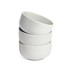 Habitat Matte Glaze 3 Piece Stoneware Nibble Bowls - White