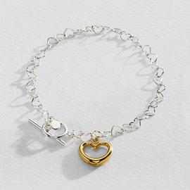 Revere Sterling Silver Heart T- Bar Bracelets