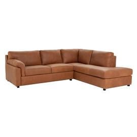 Habitat Florence Leather Right Hand Corner Chaise Sofa - Tan