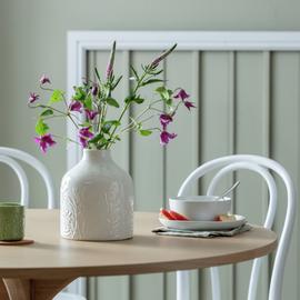 Habitat Embossed Floral Ceramic Vase - Off White