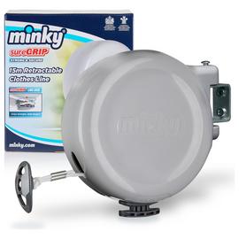 Minky Sure Grip 15m Retractable Reel Outdoor Washing Line