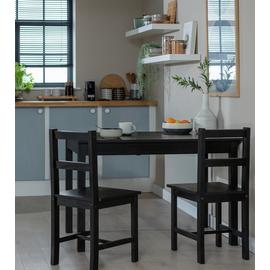 Argos Home Raye Black Dining Table & 4 Black Chairs