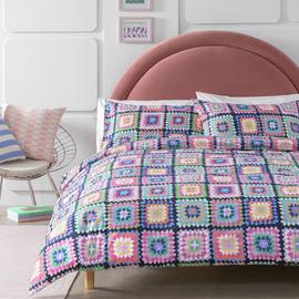 Habitat Cotton Crochet Print Bedding Set - Single