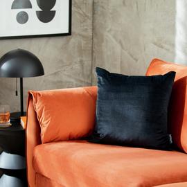 Habitat Velvet Cushion - Black - 43x43cm
