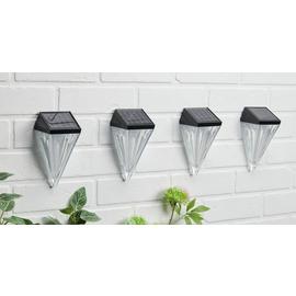 Powertek Solar Diamond Wall Lights - Pack of 4