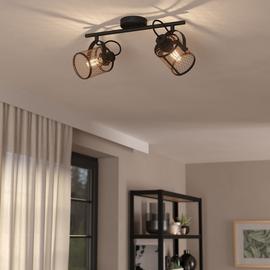 EGLO Dellow Steel 2 Light Spotlight - Black