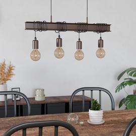EGLO Townshend Steel 4 Light Ceiling Light - Antique Brass
