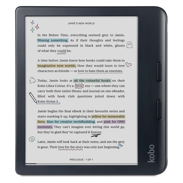 Buy Kobo Libra Colour 32GB Wi-Fi E-Reader - Black | Kindle and e