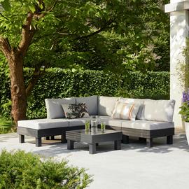 Keter Elements 5 Seater Plastic Garden Sofa Set - Grey