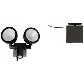 White Plastic Outdoor Solar Twin Spotlight