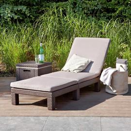 Keter Daytona Rattan Effect Sun Lounger - Brown