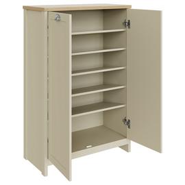 GFW Lancaster 2 Door Shoe Storage Cabinet - Cream