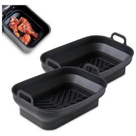Tower Set of 2 Silicone Air Fryer Rectangular Foldable Trays