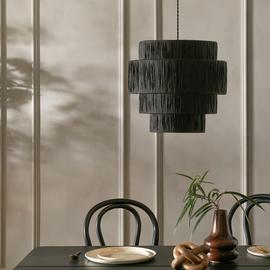 Argos Home Salto Raffia Black 4 Tier Lampshade - 40cm