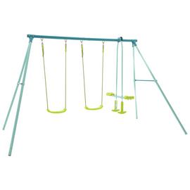 TP Toys Kids Double Swing Set With Glide Ride