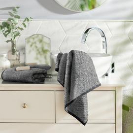 Habitat Marl 2 Pack Hand Towel - Black