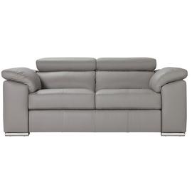 Argos Home Valencia Leather 2 Seater Sofa - Light Grey