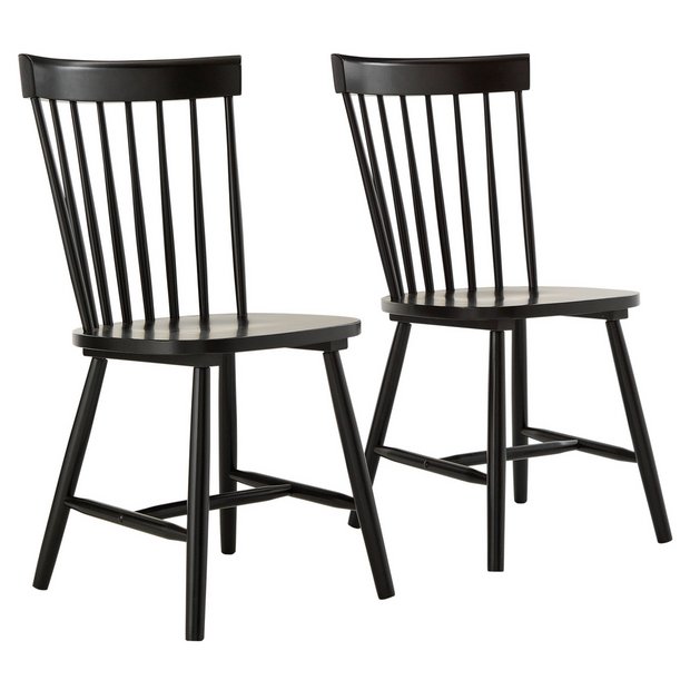Buy Hygena Luna Pair of Black Dining Chairs at Argos.co.uk - Your